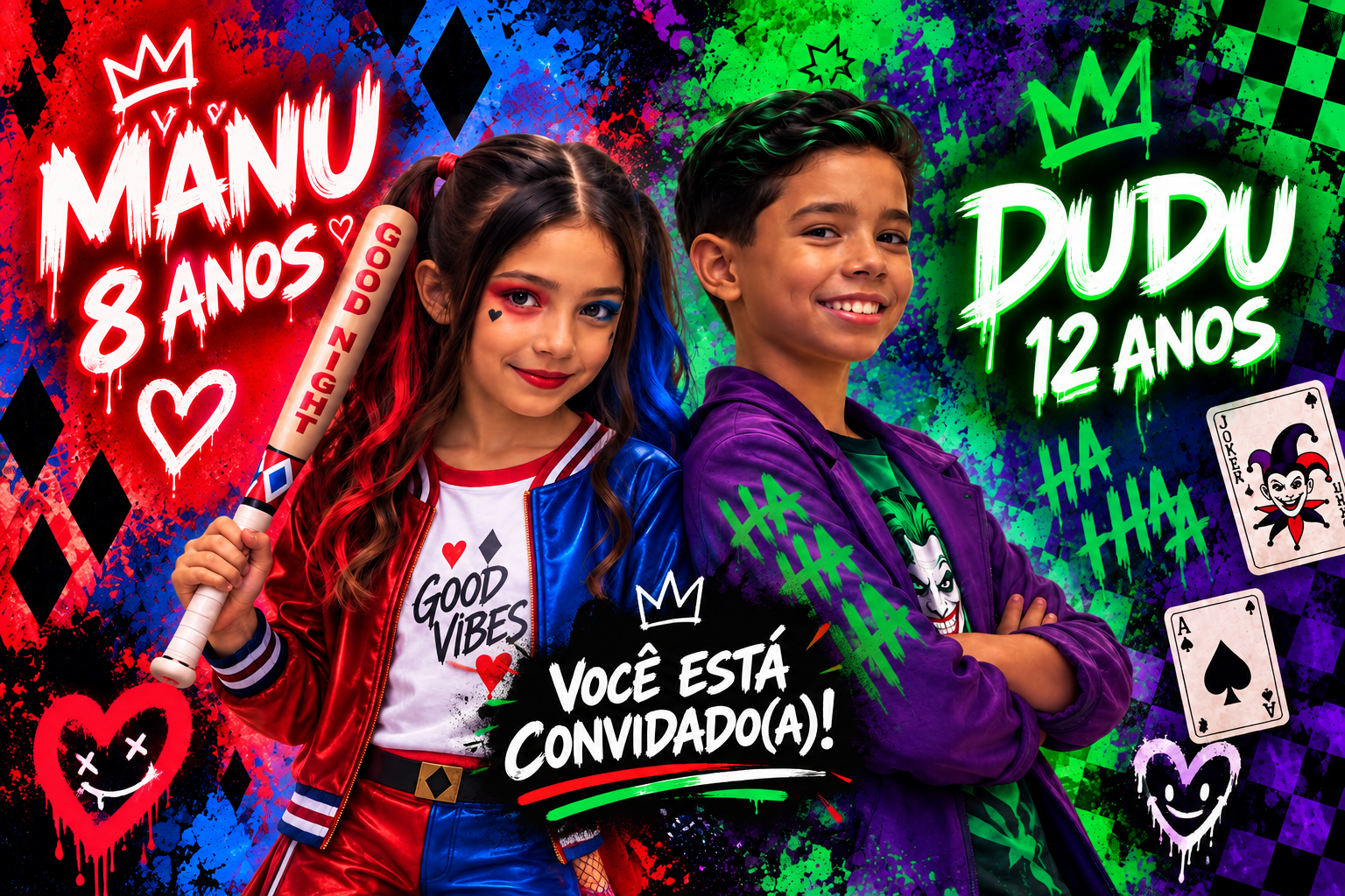 Manu 8 anos e Dudu 12 anos — Você está convidado(a)! — 10 de outubro às 15h